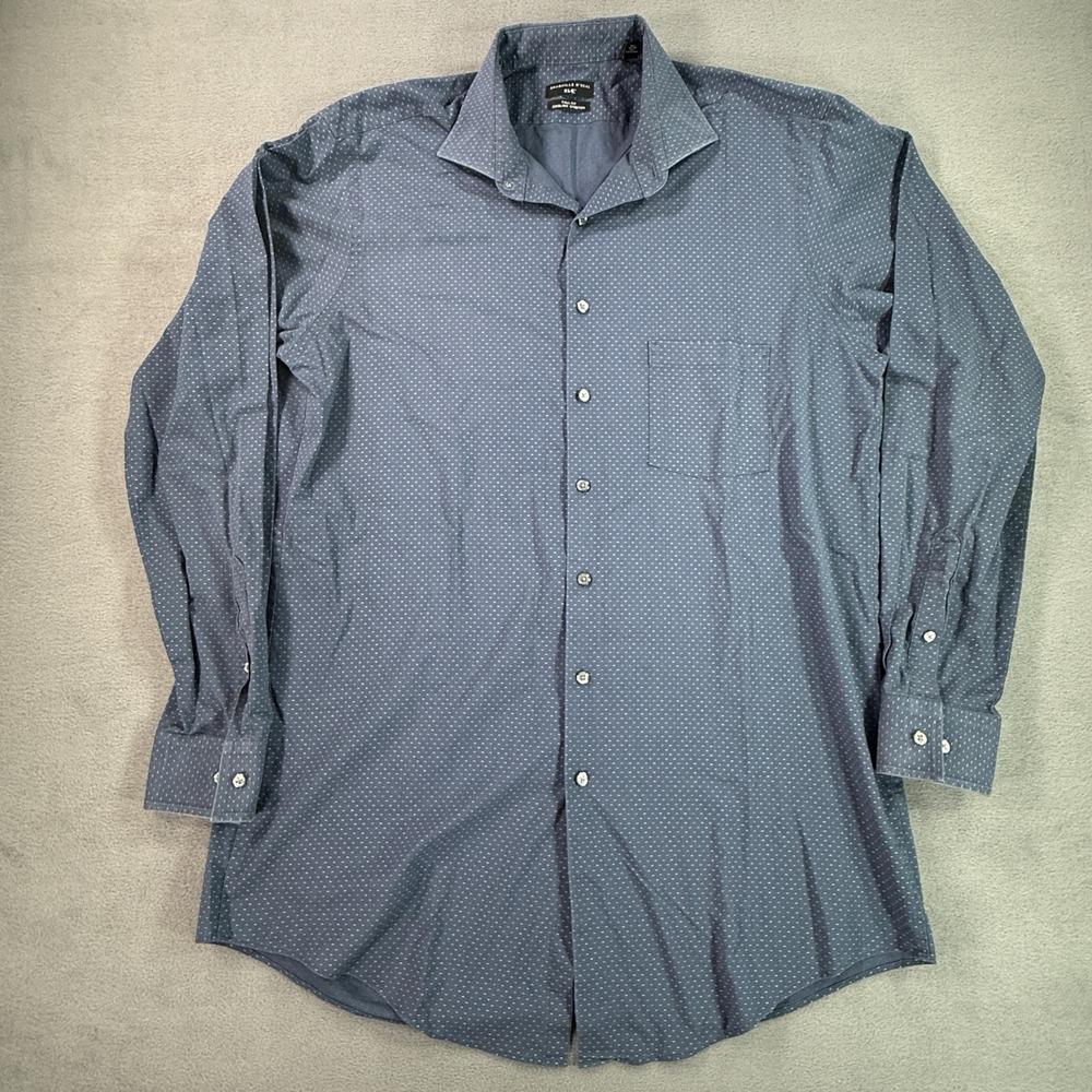 Shaquille O'Neal Mens Shirt Blue Tall Fit Cooling Stretch‎ XLG 16 1/2  36-37